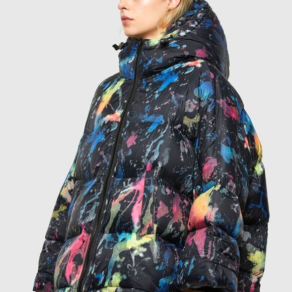 Diesel W-Janua Woman's Quilted Jacket with Internal Vest and Double Hood XXS - Picture 12 of 12